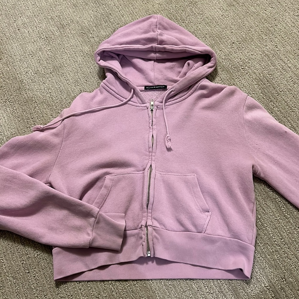 lilac cropped brandy melville sweatshirt
